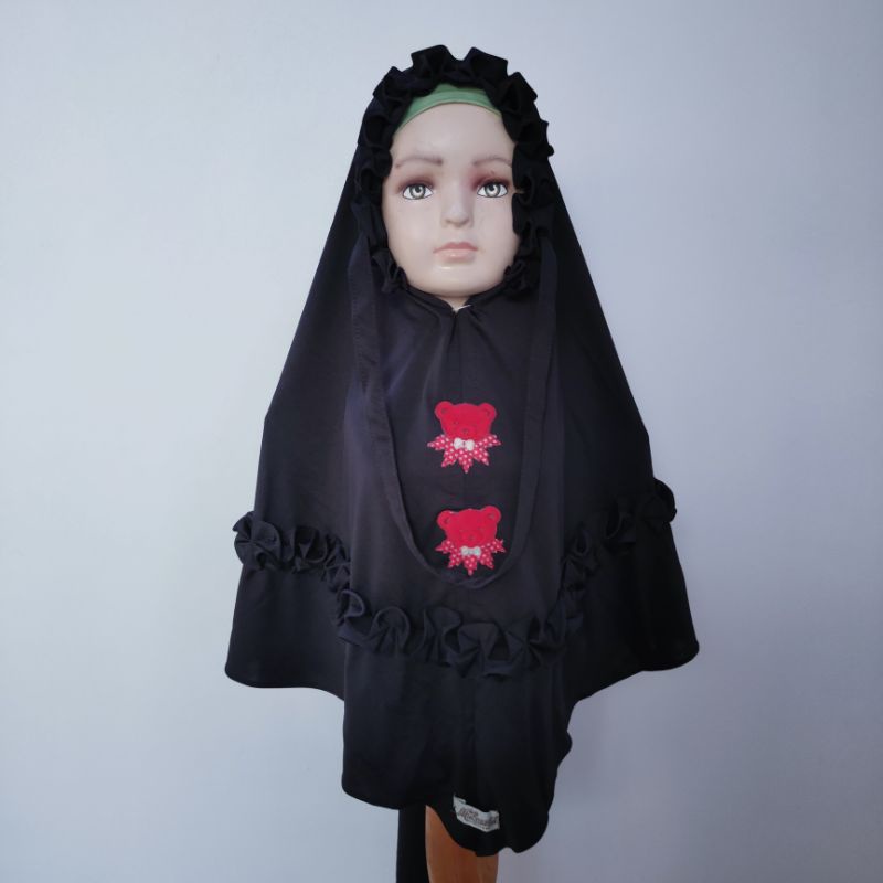 Jilbab Anak 4 5 6 7 8 9 tahun hijab rempel ruffle non pet bahan jersey instan boneka ( jilbab boneka Repo )