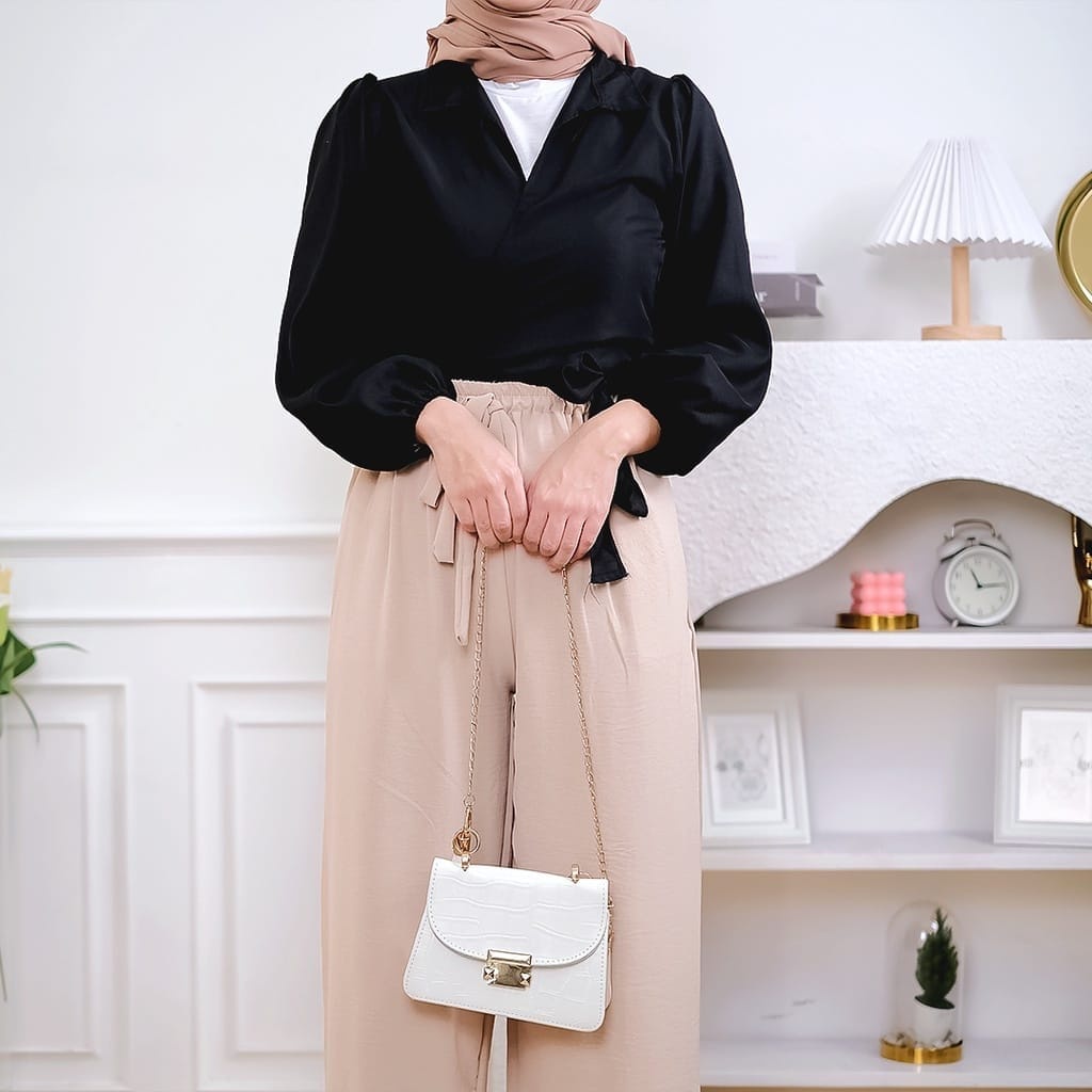 BF.ID - BISA COD Dan Gratis Ongkir / blouse Angelie Wrap Top / Blouse polos  / Atasn Wanita Basic / blouse fashion