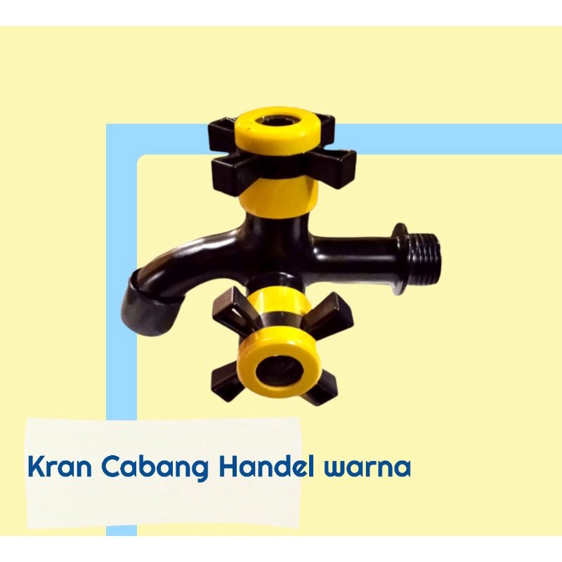 Kran Air Double | Kran Air 2 Cabang | Kran Double Shower | Kran Dobel Mesin Cuci 3332 Handel Baling Warna