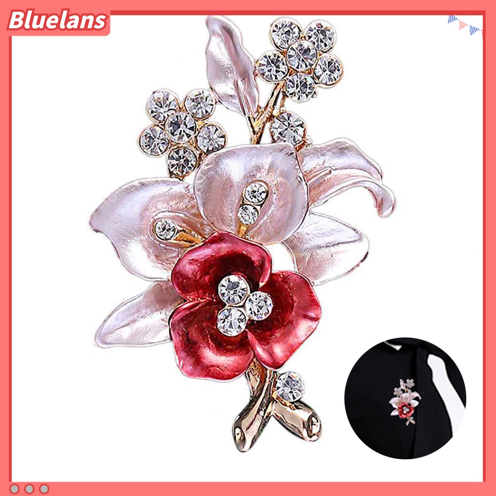 Bluelans Shiny Rhinestones Flower Jewelry Women Girls Fashion Scarf Shawl Brooch Pin