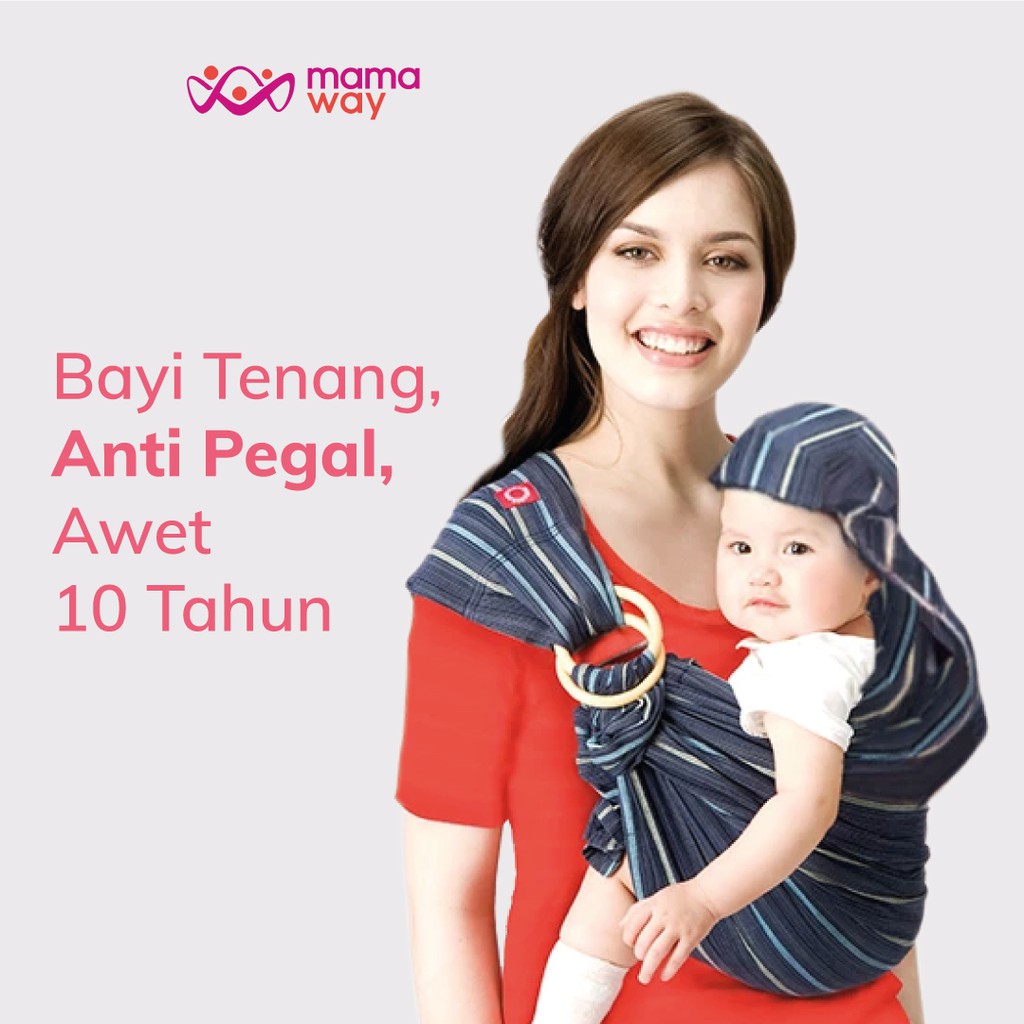 

Mamaway / SERTIFIKASI AMAN Anti Pegal / Tahan 75 KG, Bayi Tenang / Baby Sling Ocean Lanna