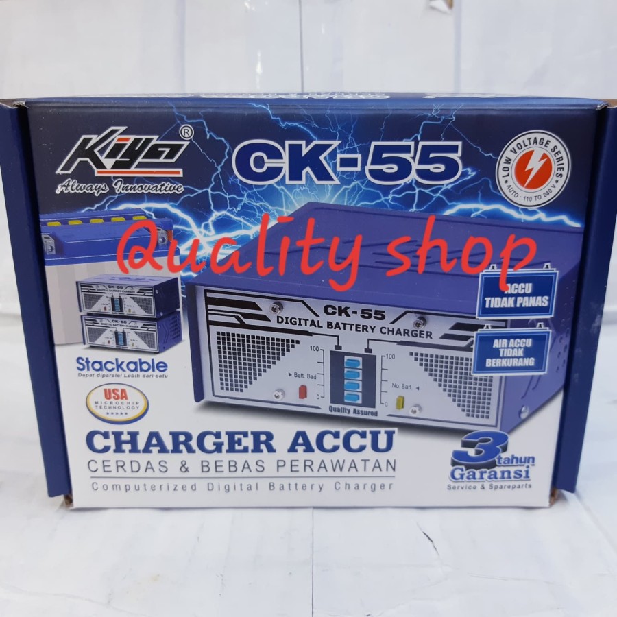 CHARGER AKI DIGITAL KIYA CK55 FULL OTOMATIS CUT OFF GARANSI 3 TAHUN