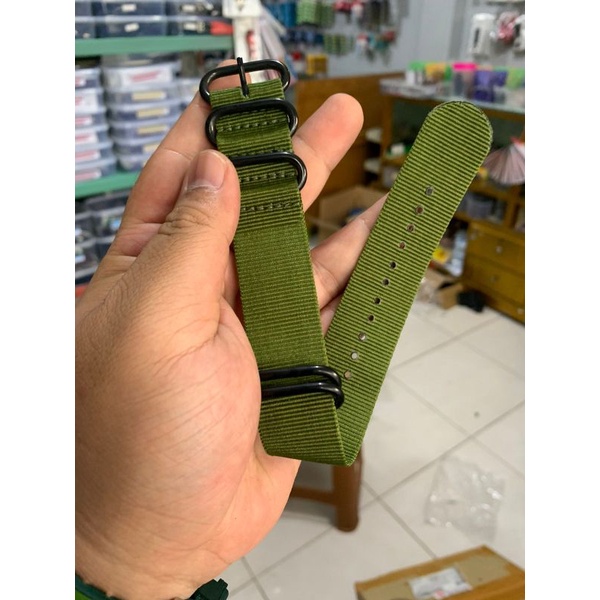 Strap Tali Jam Tangan Nato zulu kanvas Hijau 24MM