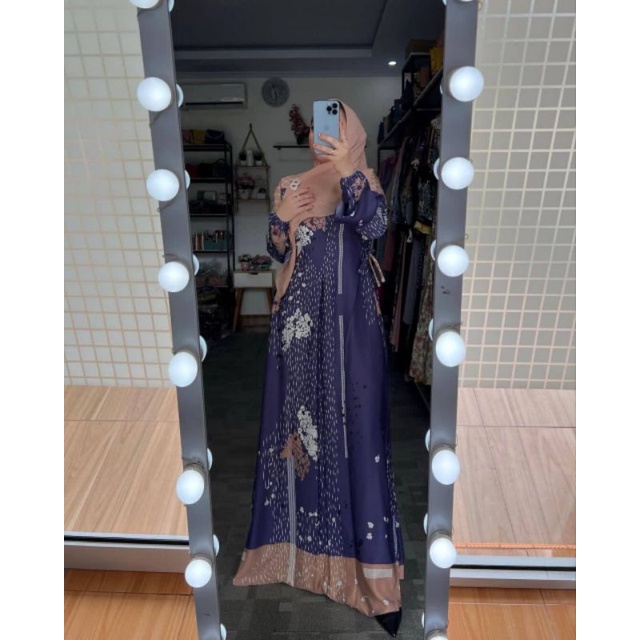 NEW DRESS MAXMARA VIRAL MOTIF HUJAN TERLARIS