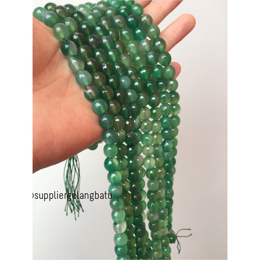 batu giok hijau FACETED BEADS 10mm cutting UKIR gelang kalung green aksesoris fashion gelang kalung