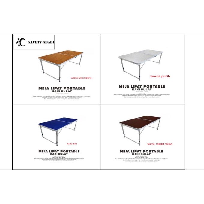 [Ready] Murah Aja Meja Lipat Koper Hpl Aluminium-Meja Lipat Portable - Kaki Bu [Meja]