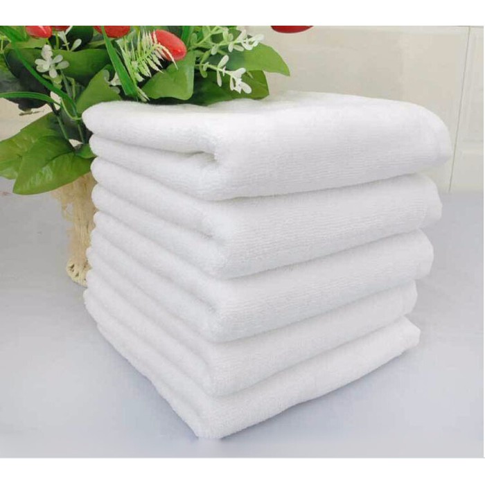 Keset Handuk Hotel 40 x 80 sport B1 muka kecil simple travel magic towel lap putih polos