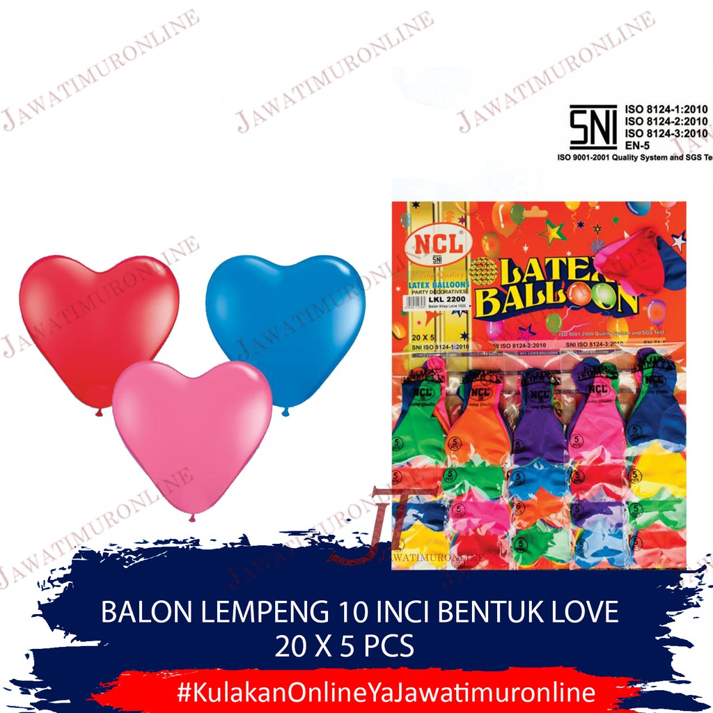 Balon Latex Love Polos 10 INCI Lempengan Balon Love 10 Inci