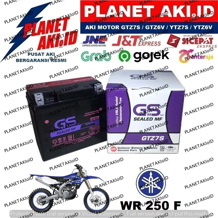 Aki Motor Yamaha WR 250 F WR250F GTZ7S Accu Kering MF