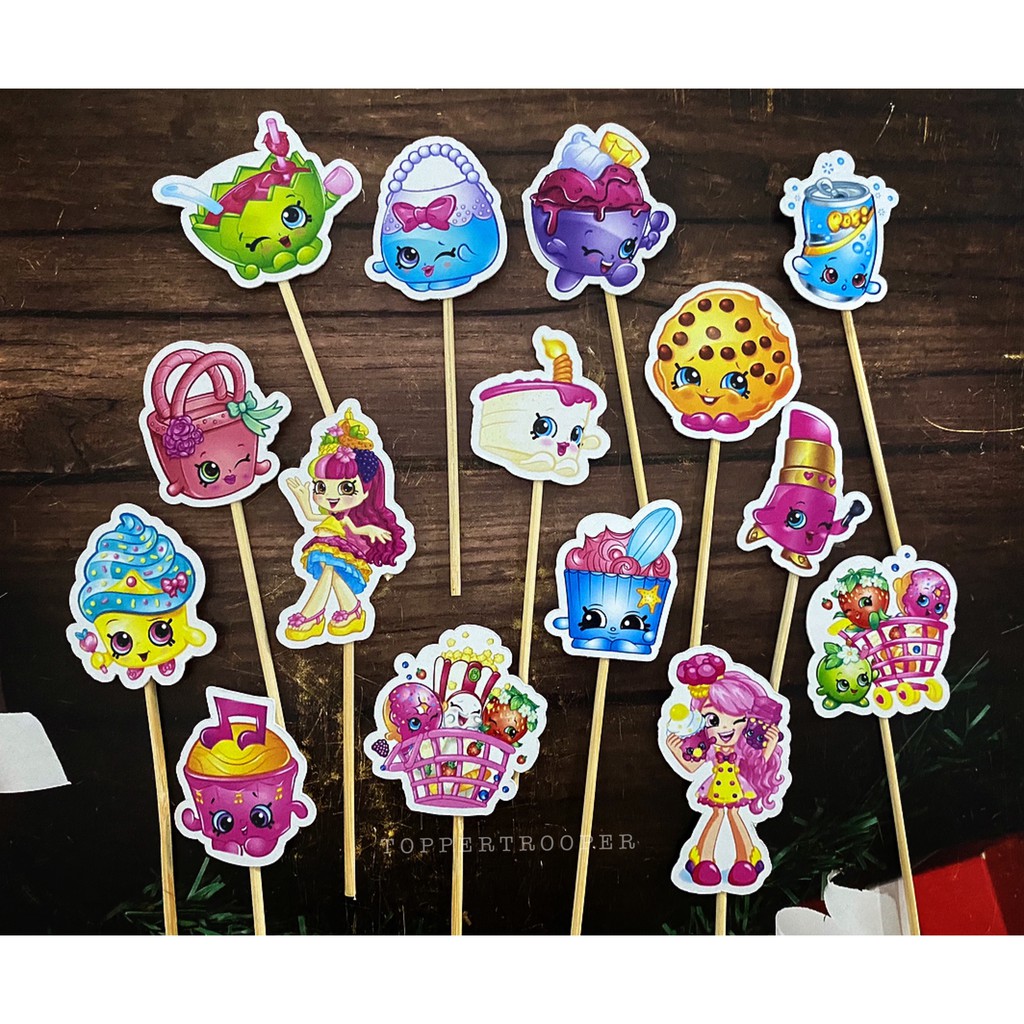 Cupcake Topper Birthday / Hiasan Kue Shopkins