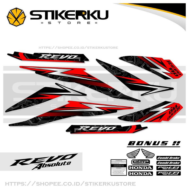 striping Honda Revo / stiping motor Honda absolute Revo / sticker motor revo