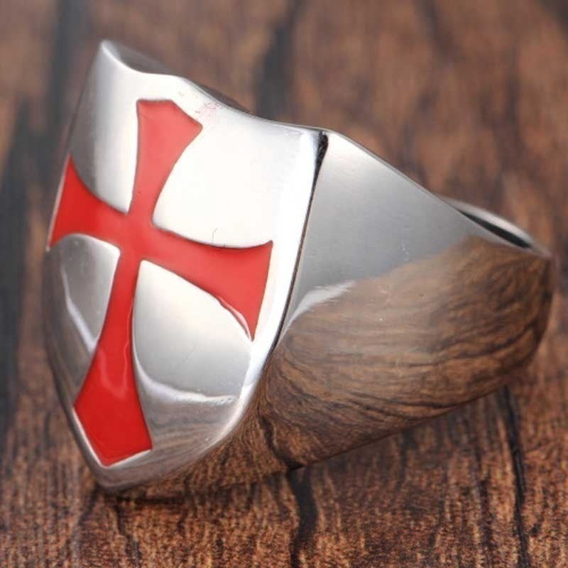 SEUSUK  Vintage Fashion Punk Armor Shield Knight Templar Crusader Cross Ring COD