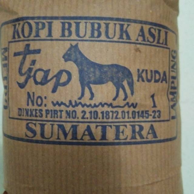 

Kopi bubuk hitam Lampung cap kuda 250 gr