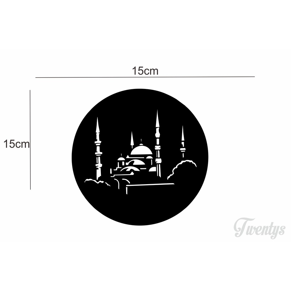 CUTTING STICKER MASJID UNTUK MOBIL MOTOR LAPTOP DINDING DLL