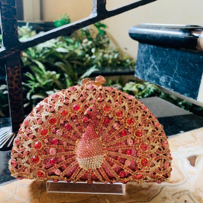 ROSSINI-Tas pesta swarovski / Clutch swarovski / Tas swarovski Pink A