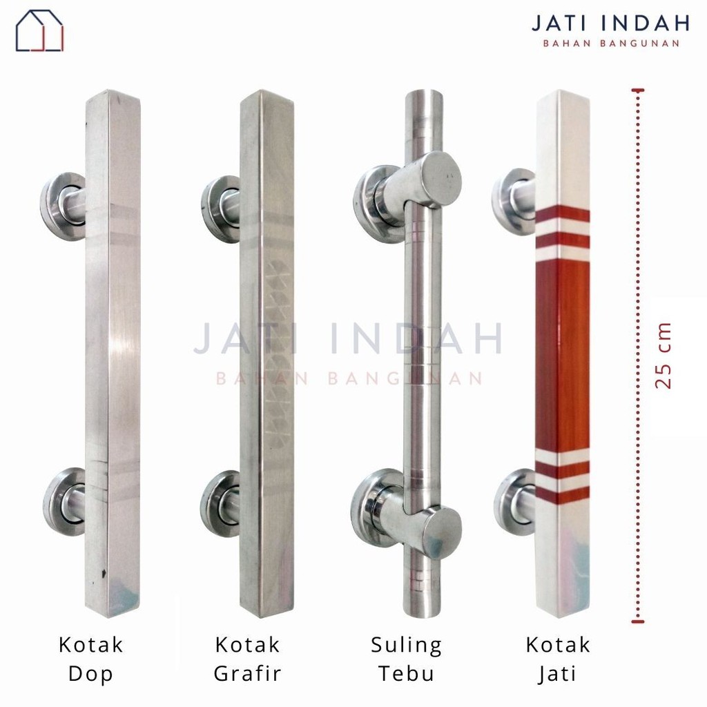 Pull Handle Pintu Chrome 25 cm Kupu Tarung | Gagang Tarikan Pintu