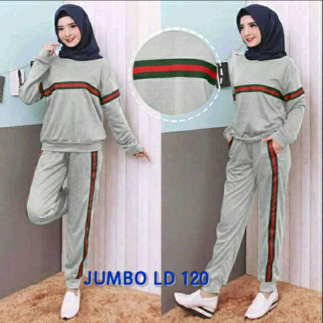 SET training  jumbo GARISSS, training, training olahraga, training wanita, training jumbo,baju Jumbo