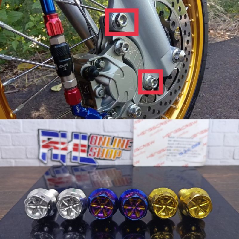 baut probolt breket kaliper ke shock yamaha mio fino soul mio m3 jupiter dan lain lain