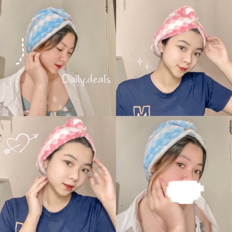 [046] HANDUK KERAMAS (C) ,HANDUK KERAMAS MOTIF KOTAK LUCU KUALITAS PREMIUM