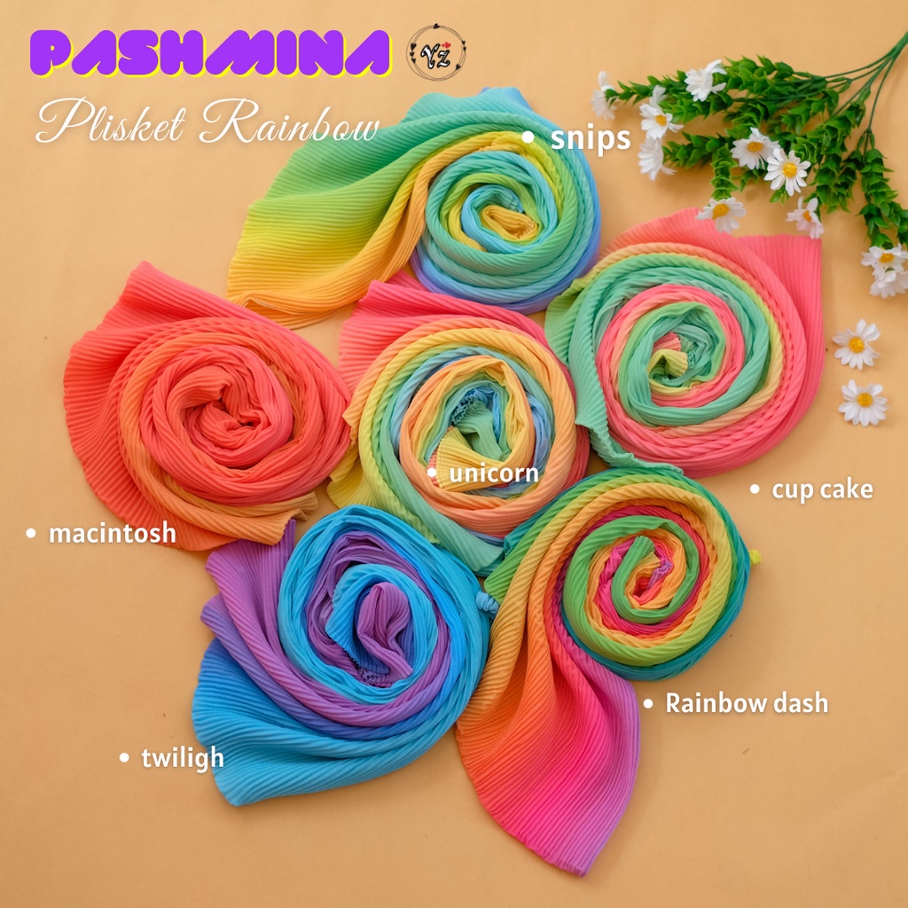 Pashmina Plisket Rainbow | Kids &amp; Mom