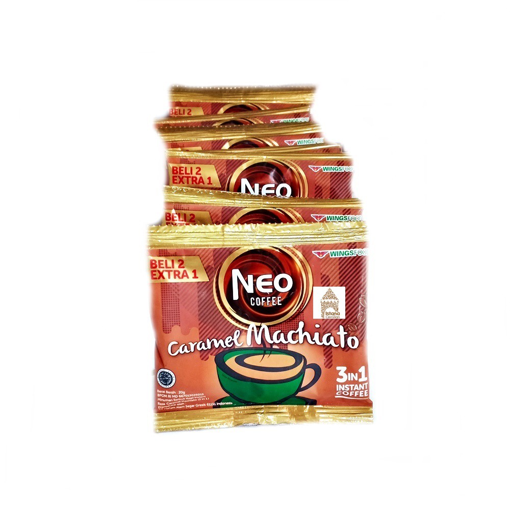 Neo Coffee Kopi Instan 3in1 Caramel Machiato / Moccachino / Tiramisu (isi 10+5 pcs)