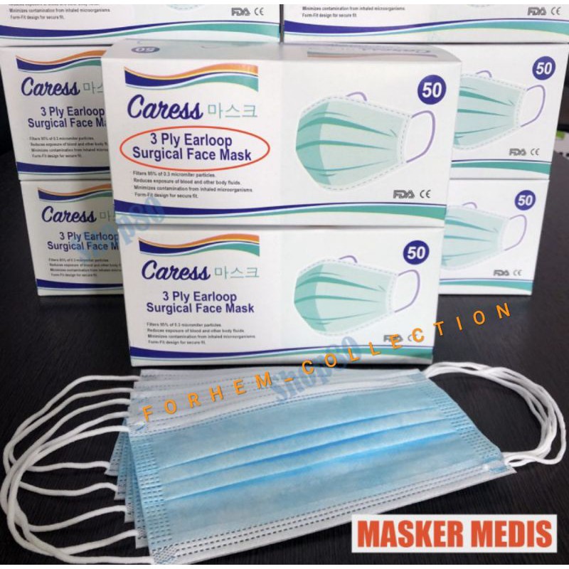 Masker medis caress nonmedis 3ply 50pcs