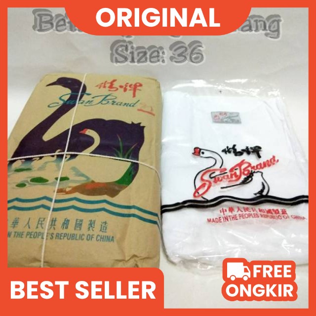 kaos oblong pria putih polos swan brand original