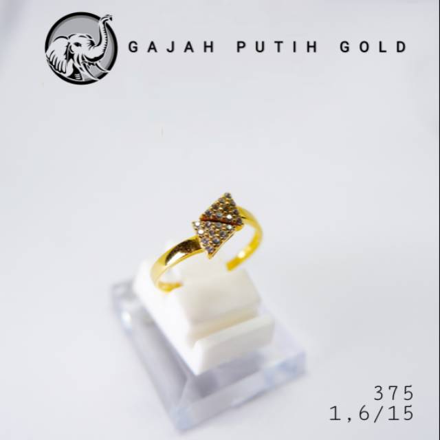 1,6gr Cincin Model Permata Emas Asli Kadar 375 kodeN11615