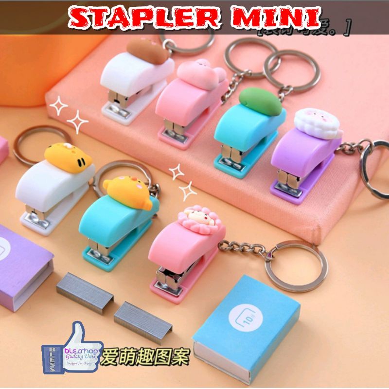 BLESSHOP Staples Stapler Jepretan Kertas Gantungan Kunci Staples