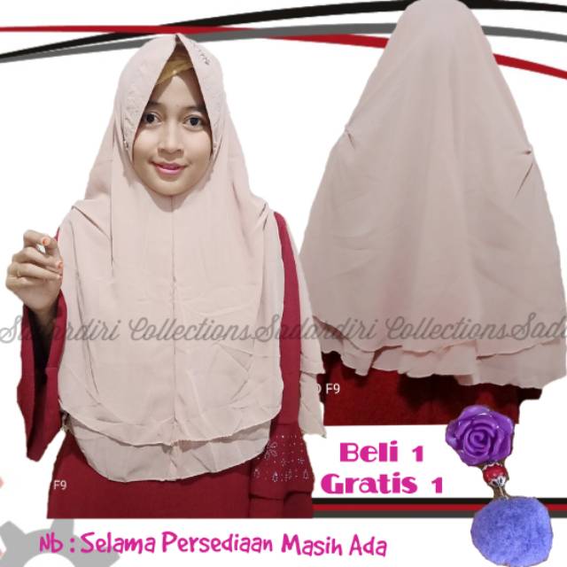 KHIMAR CERUTY 2 LAYER JUMBO/KHIMAR KOTAK/JILBAB CERUTY BABYDOL/JILBAB MURAH/GROSIR JILBAB