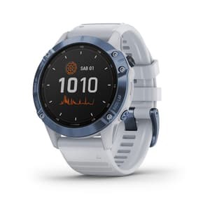 Garmin Fenix 6 Pro Solar Edition Cobait Blue with Whitestone Band Original Garansi Resmi TAm 2 Tahun