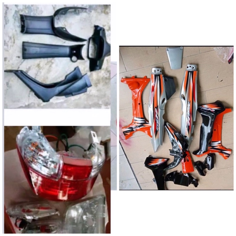 Cover bodi body full set fiz r custom orange hitam silver komplit satu motor sesuai gambar