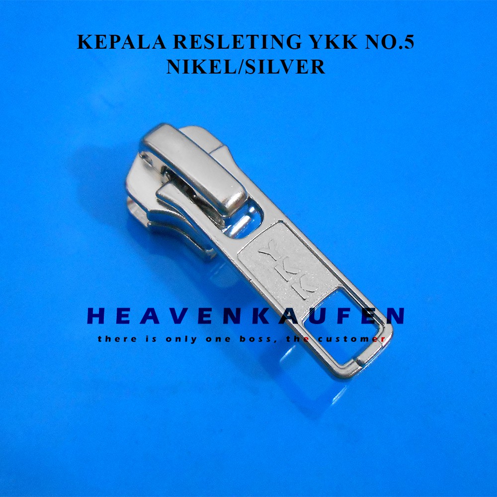 Kepala Resleting/Kepala Zipper/Slider YKK Gigi Besi Nikel No 5