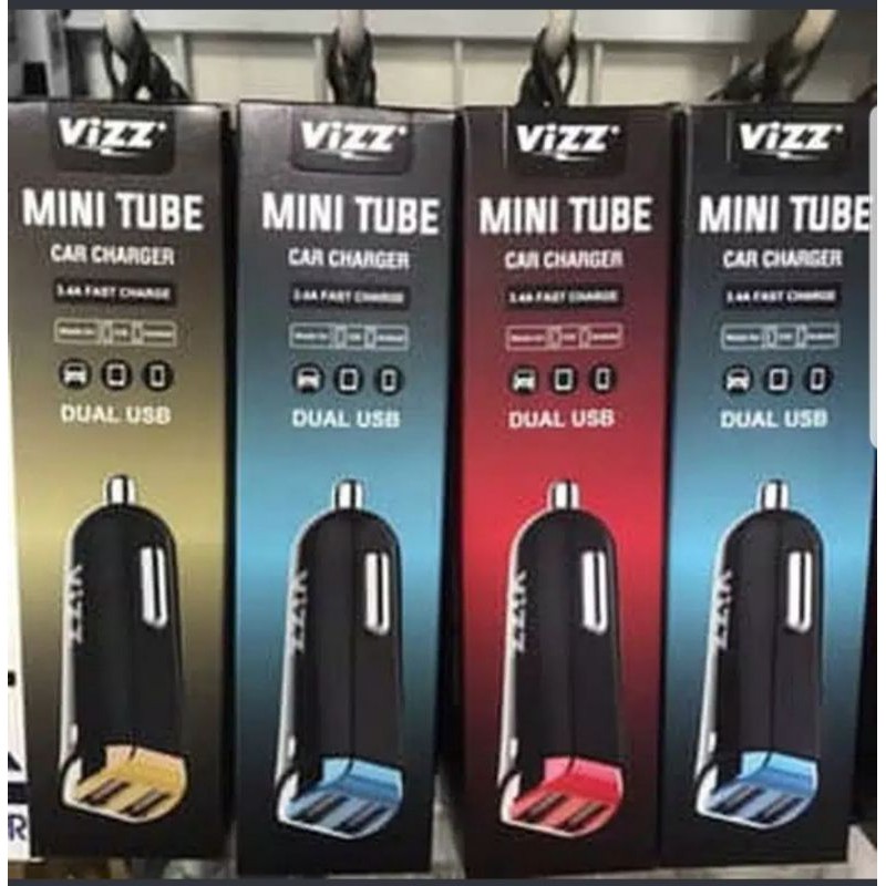 Charger/Saver mobil/Cas Mobil Vizz Mini Tube Dual USB 3.4A