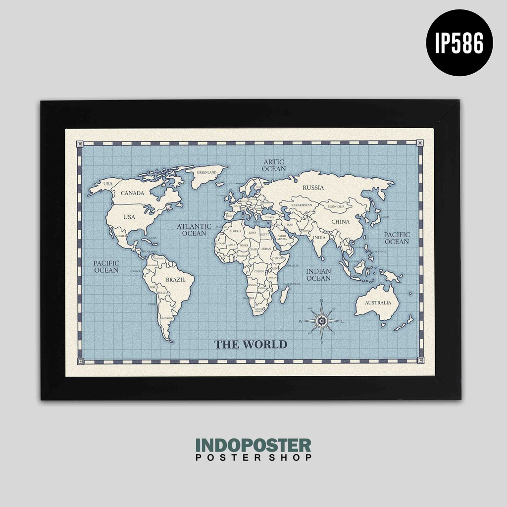 

Poster World Political Map Peta Dunia 02 A2 60X40cm
