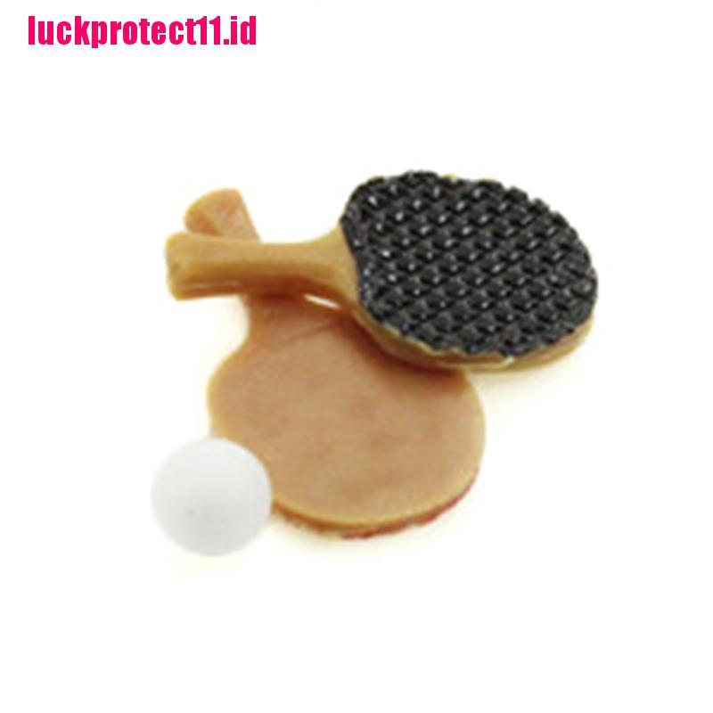 Lucktoy Miniatur Paddle Ping Pong Aksesoris Rumah Boneka 1: 12