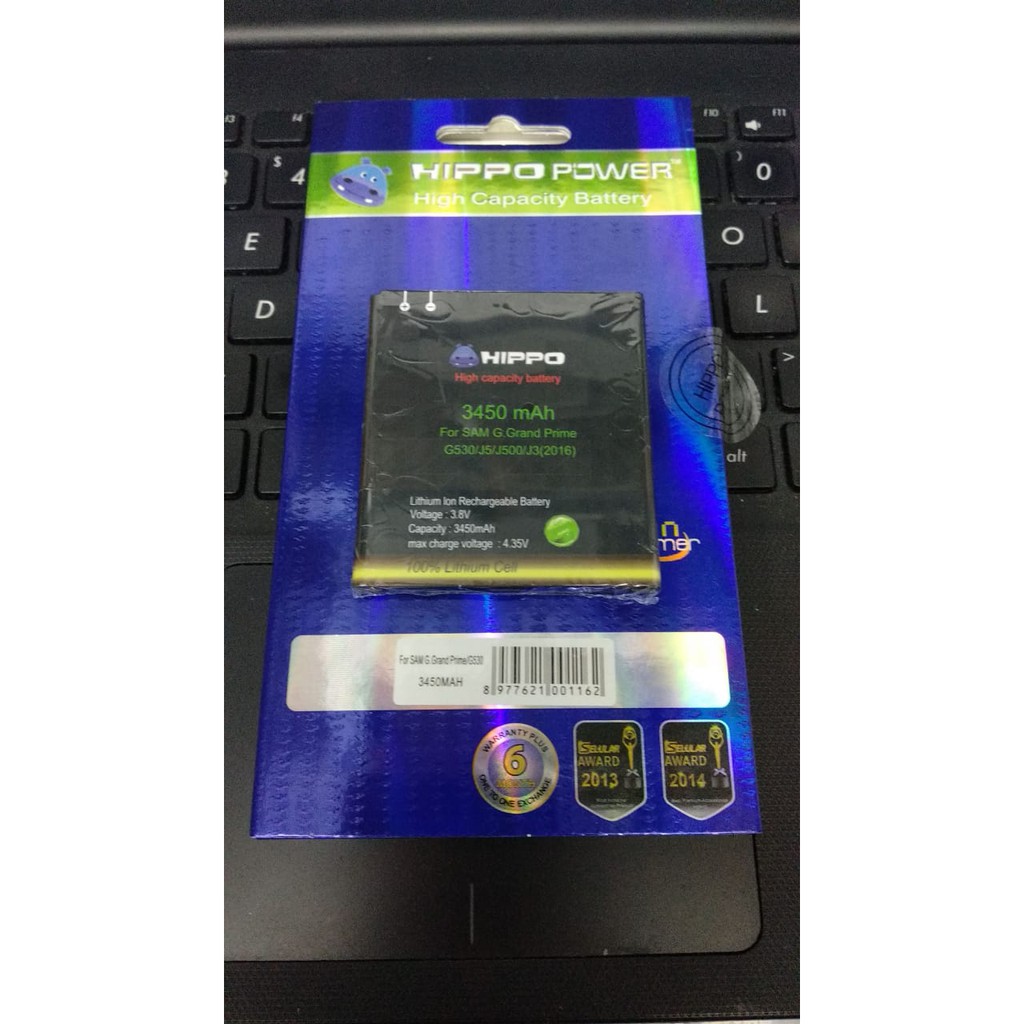 Baterai Hippo Samsung J5 2016 J510 3100 mAh / J2 Prime Grand Prime G530 J5 J500 J3 2016 3450 mAh