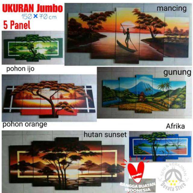 HIASAN DINDING PEMANDANGAN LUKISAN BESAR INTERIOR RUMAH MINIMALIS