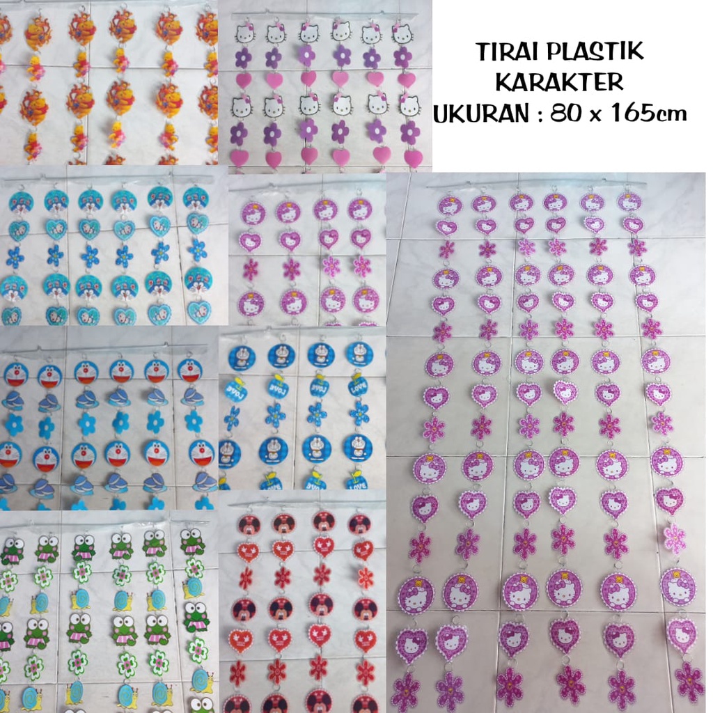 TIRAI PLASTIK KARAKTER / TIRAI PLASTIK DORAEMON / TIRAI PLASTIK HELLOKITTY / TIRAI PLASTIK KEROPI / 