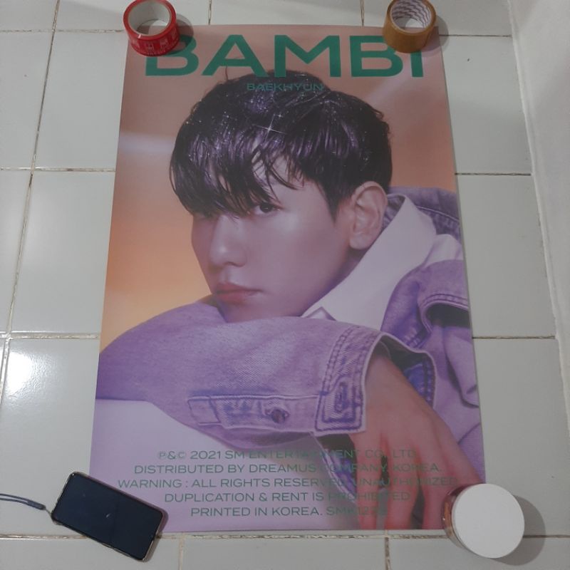 POSTER EXO BAEKHYUN SEHUN BAMBI DELIGHT 1BV