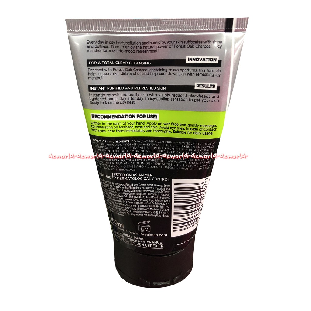 L'oreal Men Expert Pure &amp; Matte Charcoal 100gr Pembersih Muka Pria Cowok Laki Laki Loreal Men's