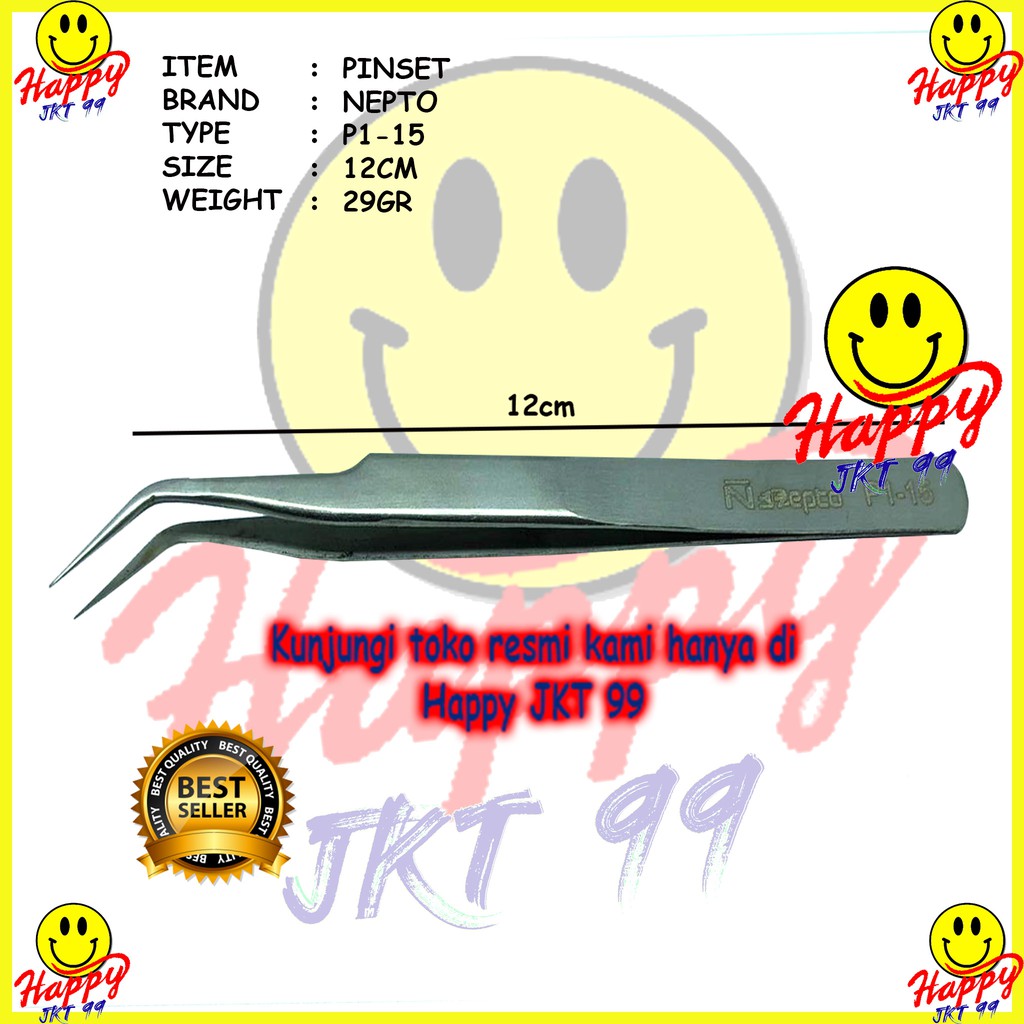 [ HAPPY JKT 99 ] PINSET NEPTO BENGKOK LURUS RUNCING P1-15 P1-11 P1 11 15 ALAT SERVICE TEKNISI