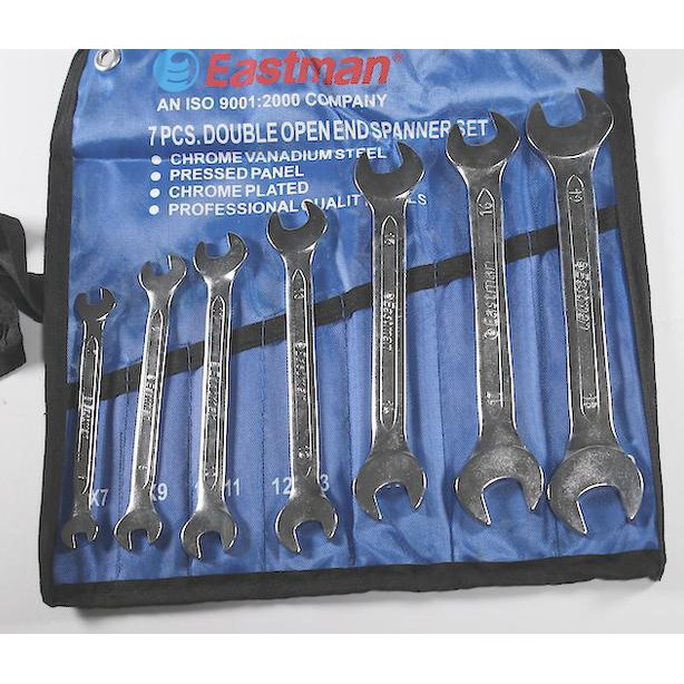 ➢ Eastman Kunci Pas-pas set 6-19mm Double Open End Spanner Set 7pcs ✫