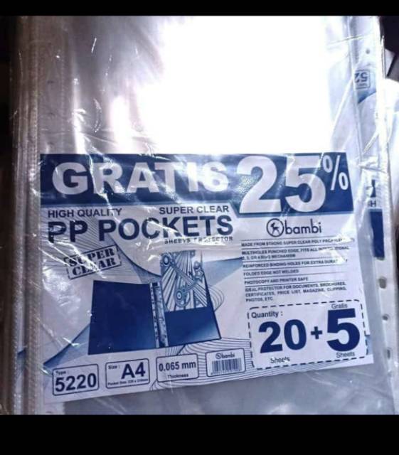 

RB PP POCKET F4 / A4 BAMBI ISI 20