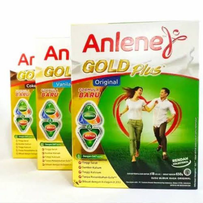 Anlene Gold Plus 650gr Vanilla, Plain & Coklat