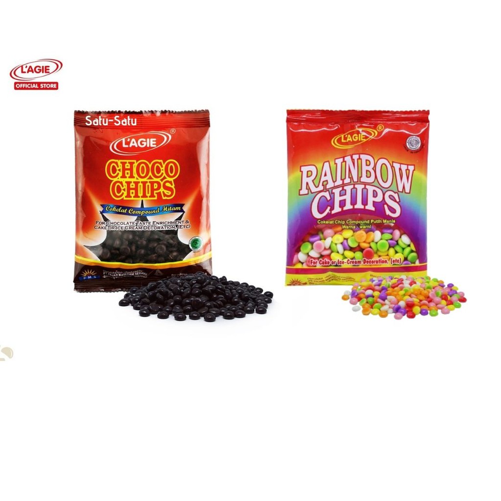 

L'AGIE Choco Chips - LAGIE Chocochips Chocolate Compound - Rainbow Chips 45 gram