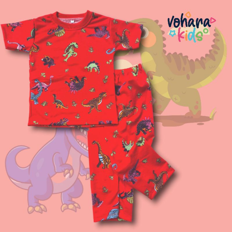 Setelan Anak Babyterry Motif HAPPY ANIMAL/ DINO Setelan Anak Kekinian SETELAN DINO