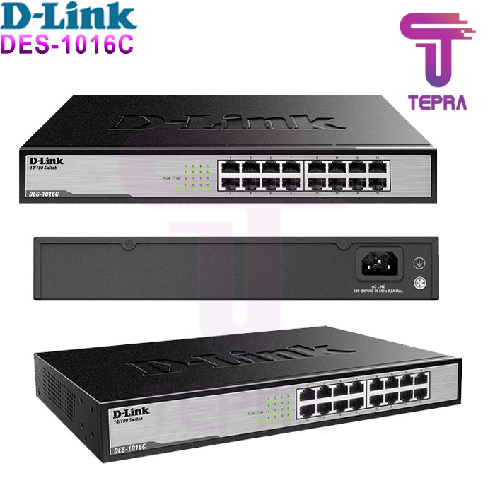 Switch Hub D-Link DES-1016C/D 16 Port 10/100|DES 1016C/D Metal Case