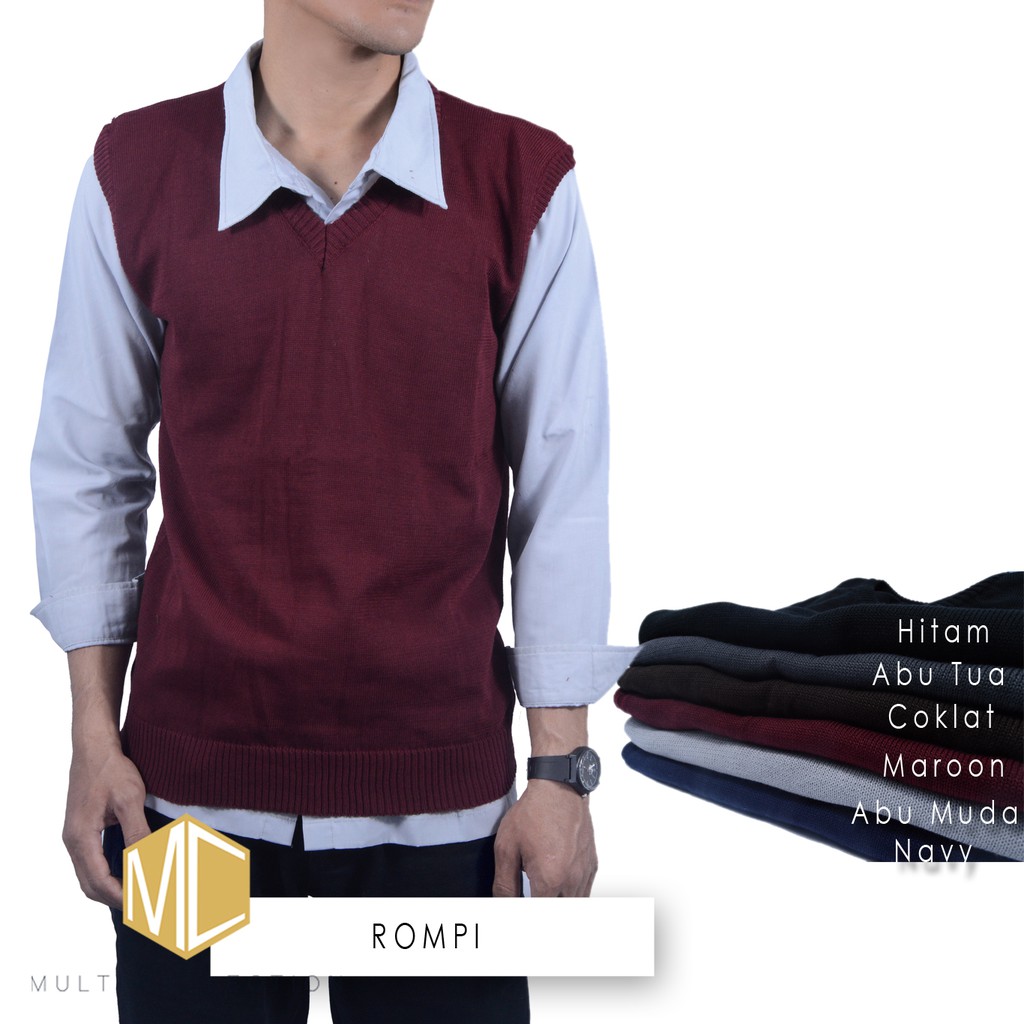 ROMPI RAJUT PRIA - Vest Rajut Pria - vest rajut polos - baju rajut - rompi rajut - baju rajut korea 
