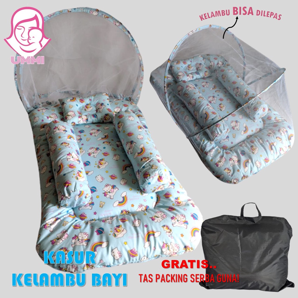 (PREMIUM) KASUR KELAMBU BAYI / KASUR LIPAT BAYI / KASUR BAYI KARAKTER > KELAMBU BISA DILEPAS